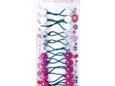 Joy Twin Bead Ponytailers 12ct Asst Fashion