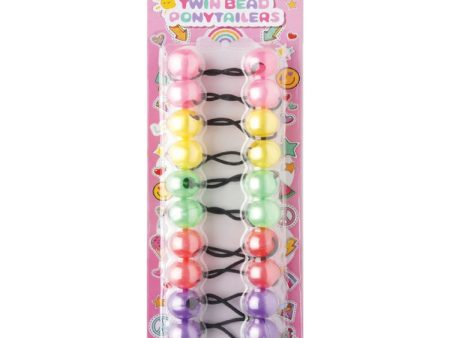 Joy Twin Beads Ponytailers 10Ct Clear Pink, Yellow, Green, Red, Blue For Cheap