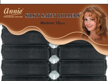 Annie Silky Satin Rollers Size M 10Ct Black Online