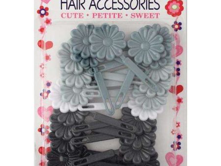 Joy Hair Barrettes Asst Gray Daisy Fashion