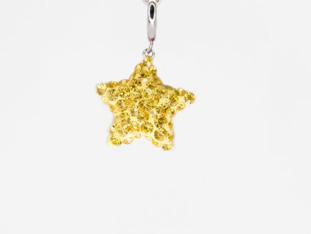 Yellow Star Crystal Sterling Silver Charm With Paperclip Bracelet Hot on Sale