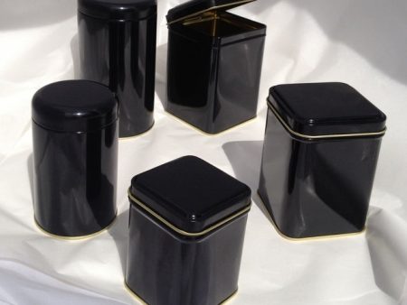 Black Hinged Lid 125g Storage Tin For Sale