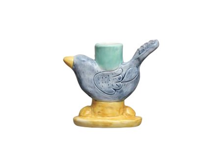 Small Stoneware Bird-Shaped Taper Holder Fashion