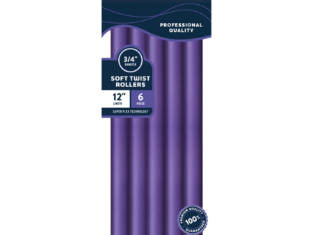 Annie Soft Twist Roller 12In 6ct Purple Supply