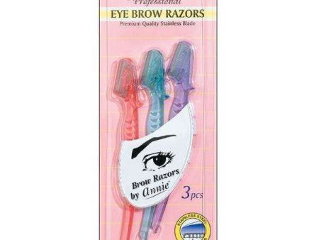 Annie Eyebrow Razor Set 3ct Asst Color Supply