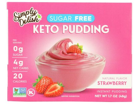 Simply Delish - Pudding Mix Strawberry - Case Of 6-1.7 Oz Online now