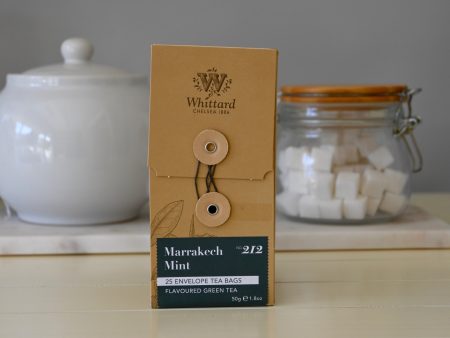 Marrakech Mint Flavored Green Tea - 25 Envelope Bags- 50g Whittard- Best by: 10 20 Discount