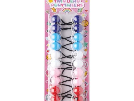 Joy Twin Beads Ponytailers 10Ct Blue, White, Pink, Red Online