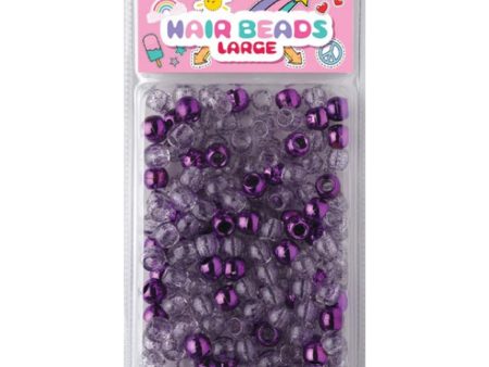 Joy Large Hair Beads 240ct Purple Metallic & Glitter Fashion