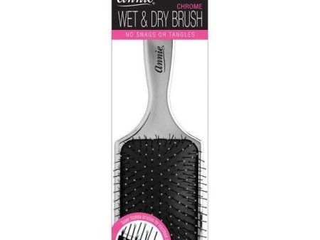 Annie Chrome Cushion Paddle Wet & Dry Brush Flexible Bristle Sale