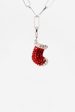 Holiday Stocking Crystal Sterling Silver Charm With Paperclip Bracelet Discount