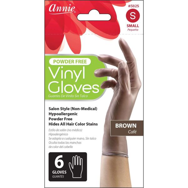 Annie Vinyl Gloves 6Ct Brown Supply