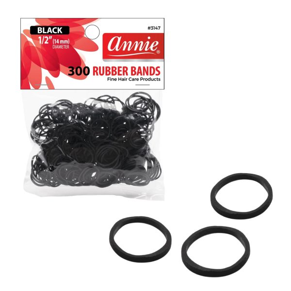 Annie Rubber Bands 300Ct Black Online Sale