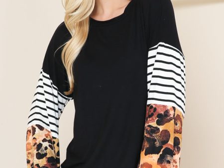 Balloon Sleeve Color Block Top Online Sale