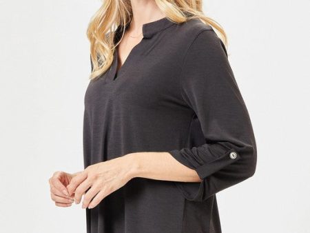 Wrinkle Free Lizzy Top-Curvy Black Discount