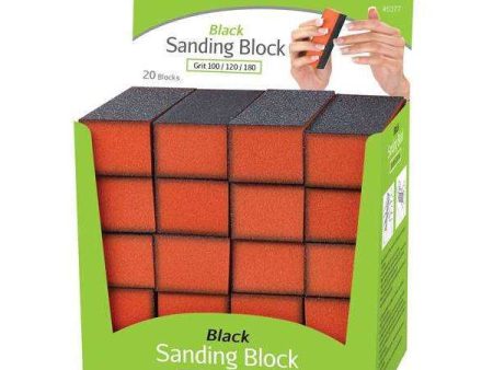 Almine Black Sanding Block Display 20Ct Grit 100 120 180 For Cheap