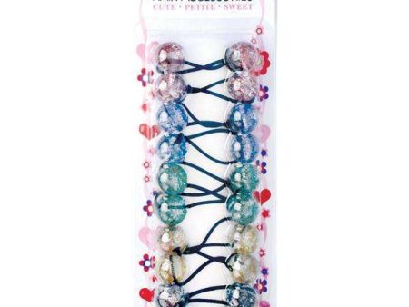 Joy Twin Bead Ponytailers 10ct Asst Clear w  Glitter Online