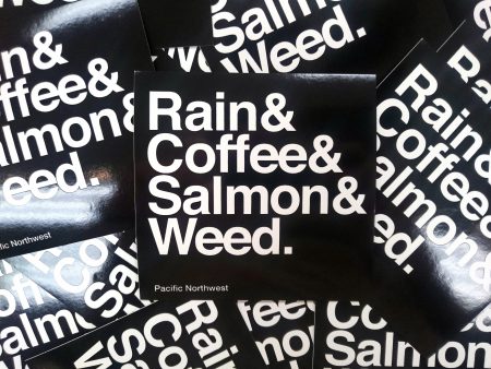 Rain & Coffee & Salmon & Weed. ~ Sticker Hot on Sale