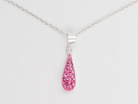 Crystal Teardrop Silver Necklace Online now