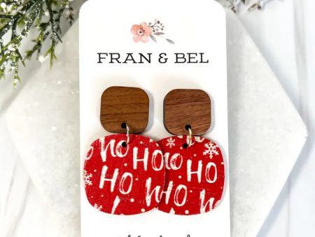 Ho Ho Ho Wood Earrings Cheap