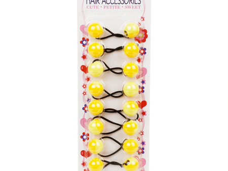 Joy Twin Beads Ponytailers Yellow 20mm 8ct Online Hot Sale