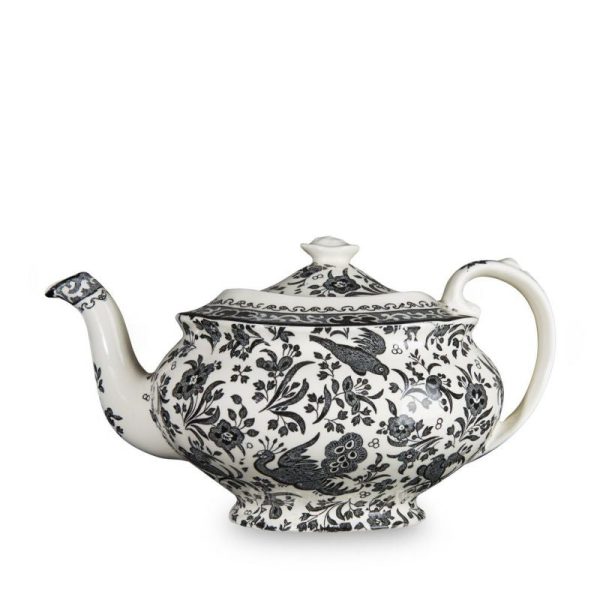 Black Regal Peacock 5 cup Teapot by Burleigh Made in England Online Sale