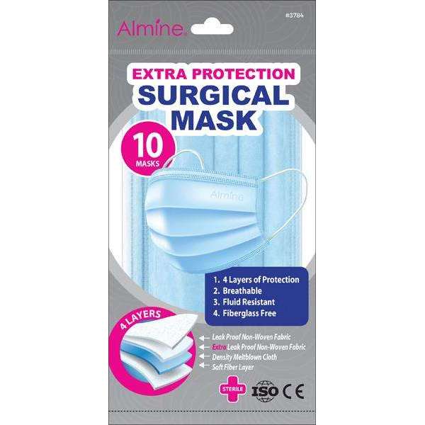 Almine 4-Ply Sterile Earloop Face Mask One Size 10ct, Blue Online Hot Sale