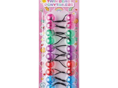 Joy Twin Beads Ponytailers 10Ct Asst Color Clear Supply