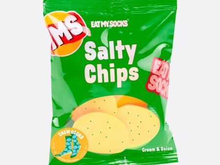 Salty Chip Socks in Green For Cheap