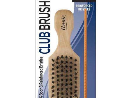 Annie Hard Mini Wooden Club Boar Bristle Brush With Comb 4.8In Sale