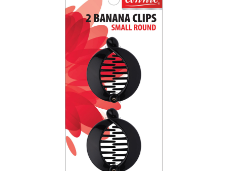 Annie Banana Clip Small Round 6.5cm 2ct Black Discount