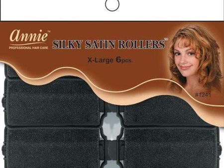 Annie Silky Satin Rollers Size XL 6Ct Black Online now