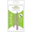 Almine Straight Tip Tweezers with Rubber Coating 2pc Purple Online