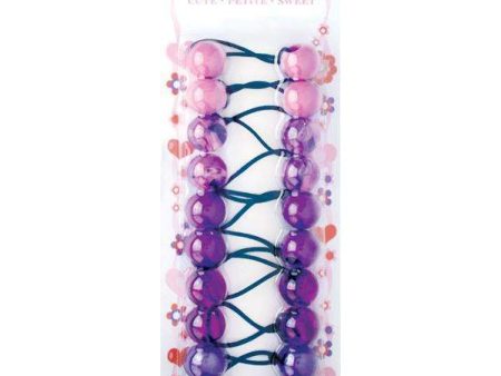 Joy Twin Bead Ponytailers 10ct Asst Purple Cheap