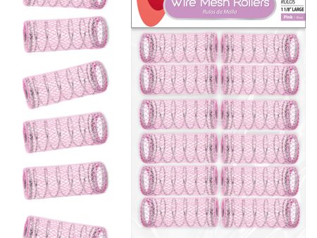 Annie Wire Mesh Rollers Large 12Ct Pink For Discount