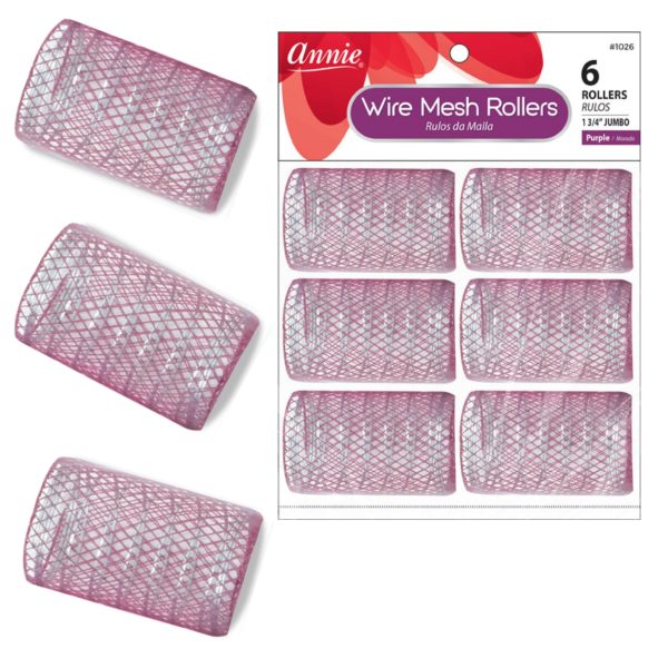 Annie Wire Mesh Rollers Jumbo 6Ct Purple For Discount