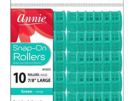 Annie Snap-On Rollers Size L 10Ct Green For Sale