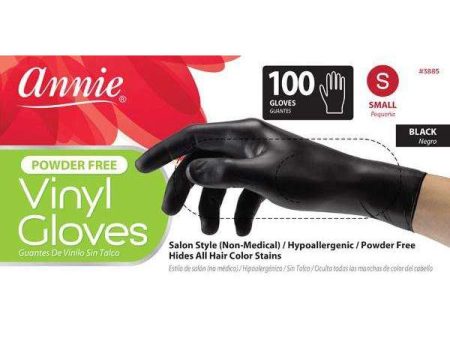 Annie Black Powder Free Vinyl Gloves 100ct For Cheap