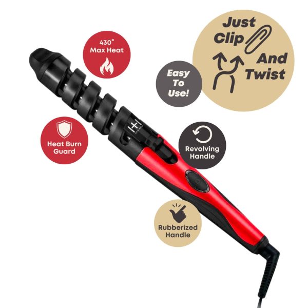 Hot & Hotter Ceramic Spiral Curling Iron 3 4 Inch Supply