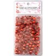 Joy Large Hair Beads 240ct Red Metallic & Glitter Cheap