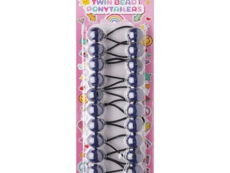 Joy Twin Beads Ponytailers 10Ct Navy Blue Hot on Sale