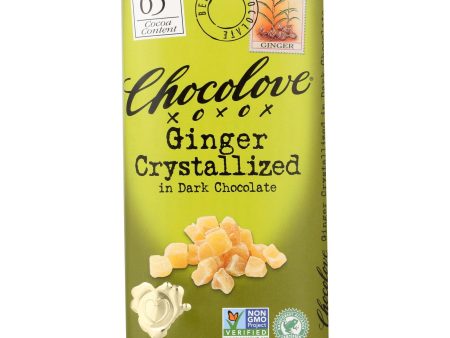 Chocolove Xoxox - Premium Chocolate Bar - Dark Chocolate - Ginger Crystallized - 3.2 Oz Bars - Case Of 12 Online