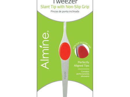 Almine Slant Tip Tweezer Red Non-slip Grip on Sale