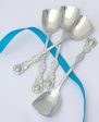 Rose Stainless Steel Dessert Spoon, set of 4, 5 inches long on Sale