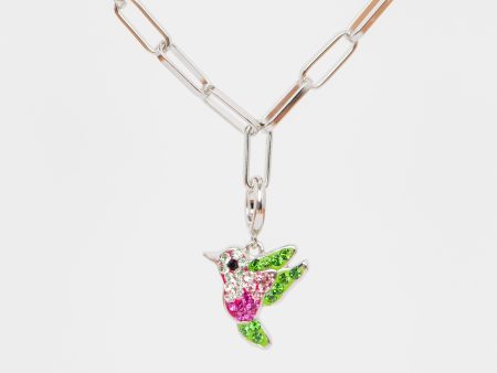 Hummingbird Crystal Sterling Silver Charm Supply