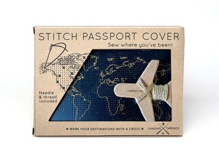 Chasing Threads Stitch Passport Cover in Black Online Sale