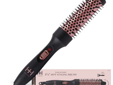 Hot & Hotter Tourmaline Ceramic Hot Styling Brush 1.25  Black Online now