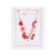 Meri Meri Hearts & Cherries Enamel Charm Necklace For Sale