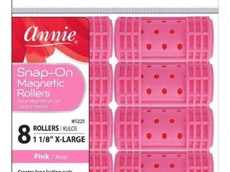 Annie Snap-On Magnetic Rollers Size XL 8Ct Pink Fashion