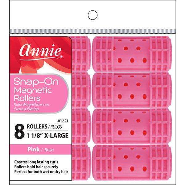 Annie Snap-On Magnetic Rollers Size XL 8Ct Pink Fashion